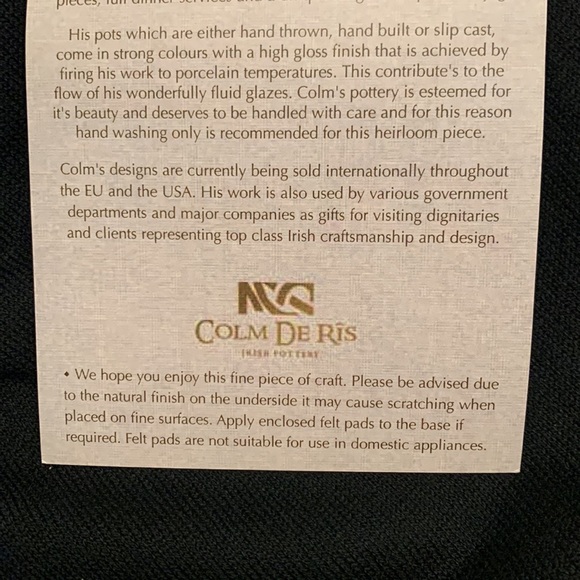 Colm De Rís Irish Pottery Green Ceramic Vase - Picture 9 of 9